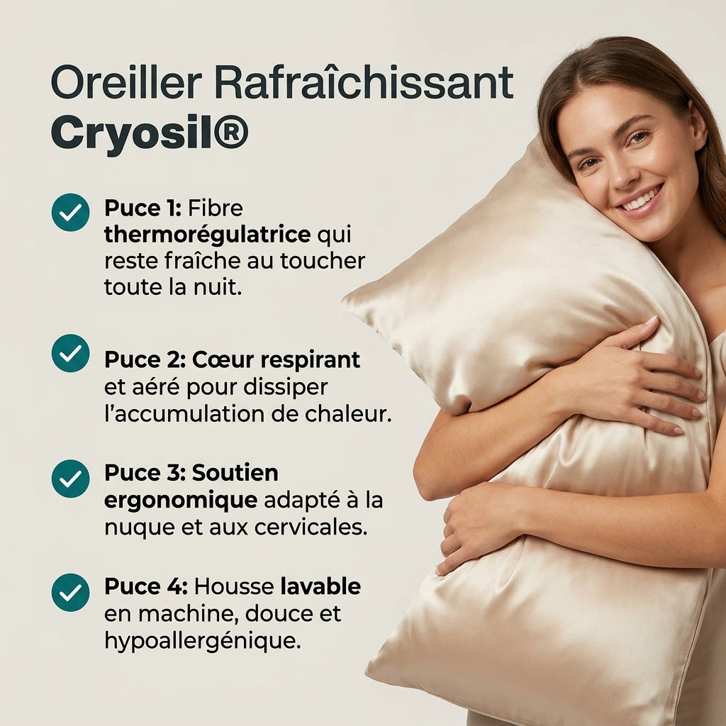 Oreiller rafraîchissant Cryosil carrédoux