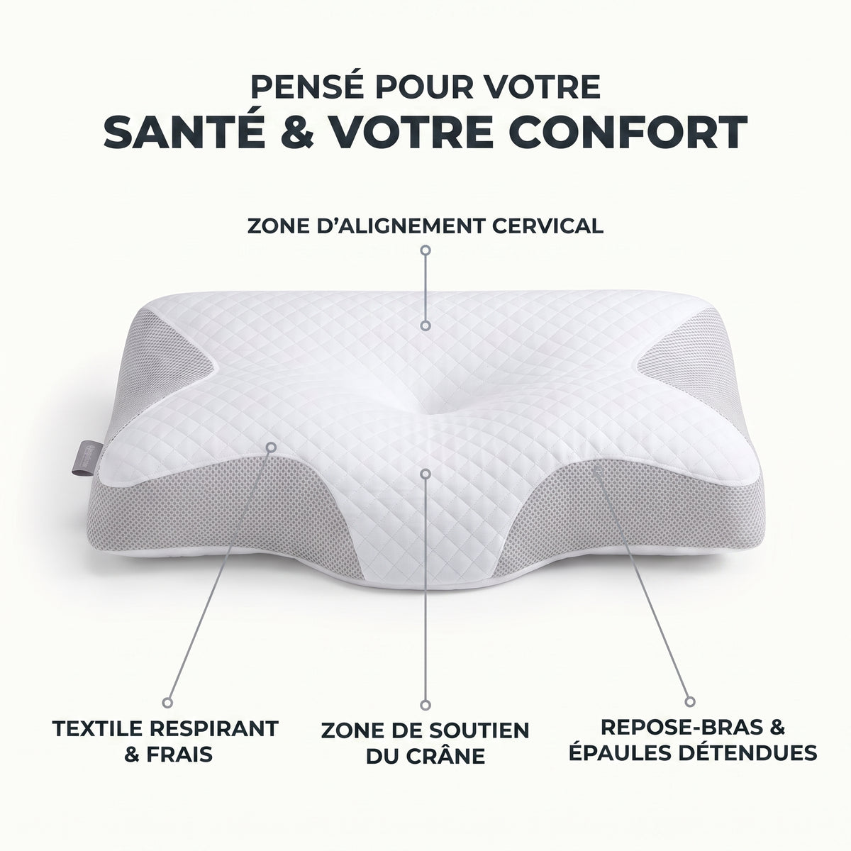 Oreiller ergonomique Somnivia carrédoux